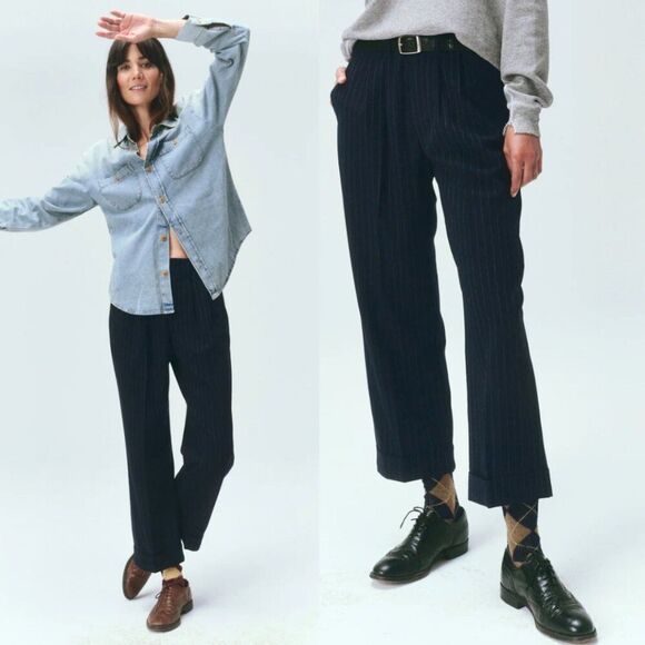 The Great The Tradesman Pant in Navy Pin Stripe Size 26 - Picture 2 of 7